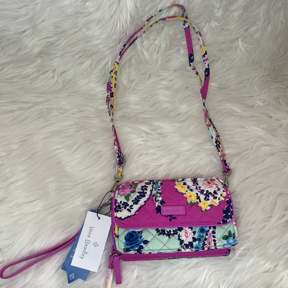 Vera Bradley Women's Cotton All in One Crossbody Purse with RFID Protection